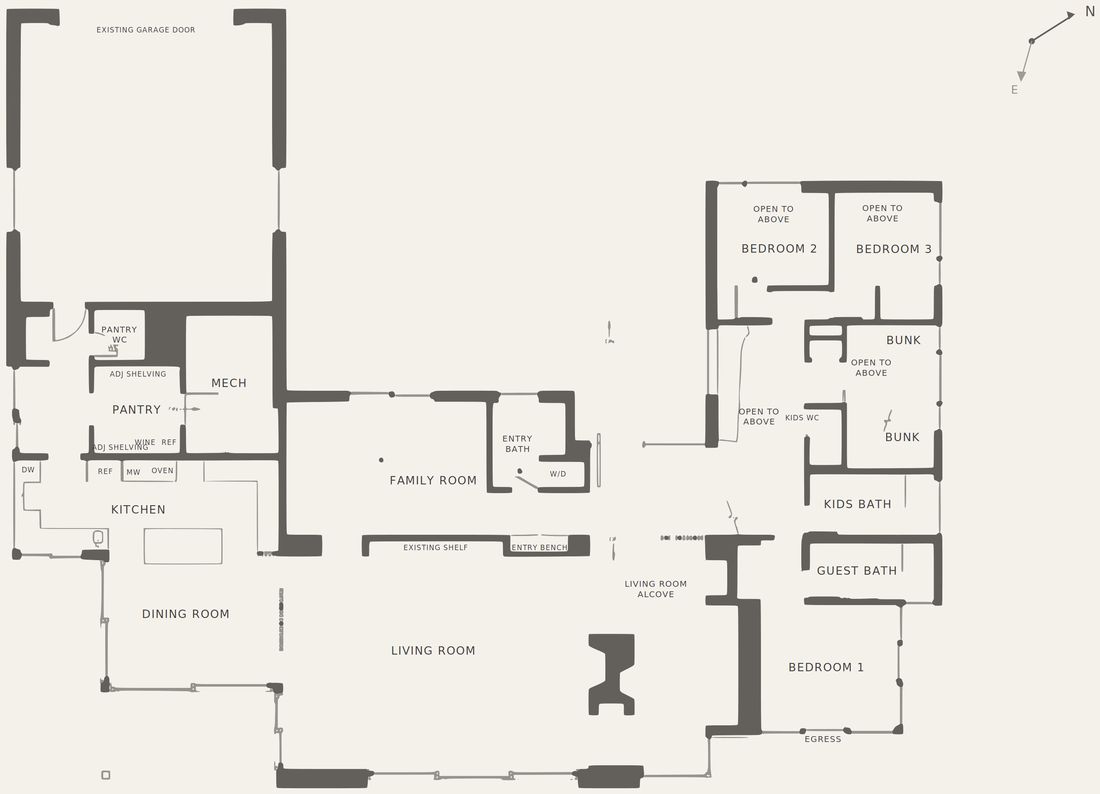 First floor plan of the main house